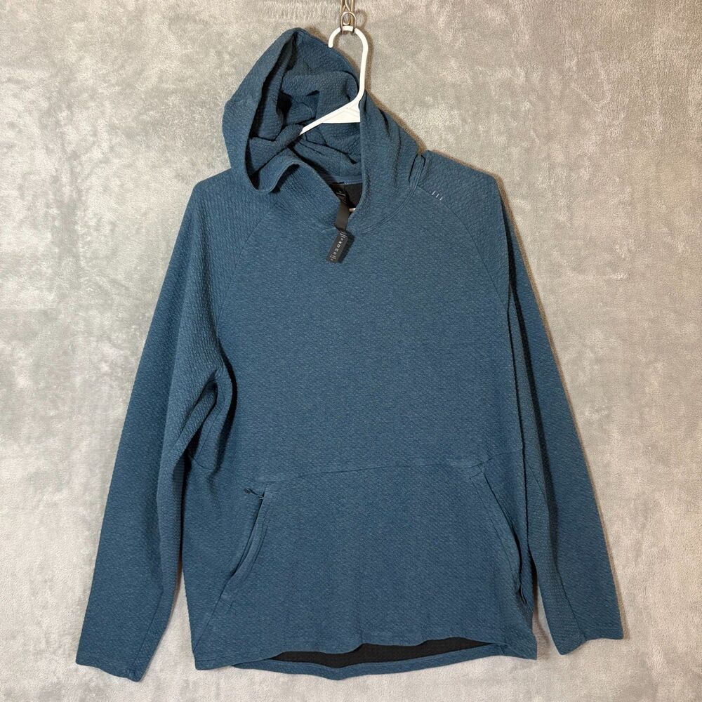 Lululemon Mens L Teal Blue At Ease Hoodie Pullover Sweatshirt Athleisure M3BF7S